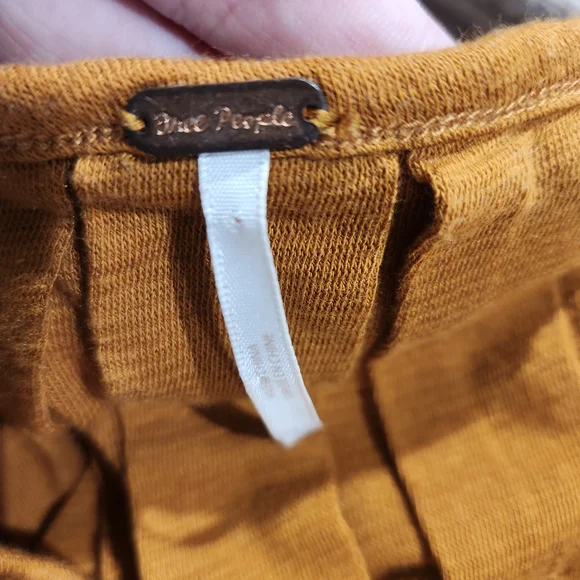 Free People Mustard Long Sleeve Top - Picture 6 of 7